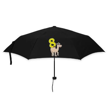 8 years old - 8th birthday with animal motif - Umbrella (small) - black - Front