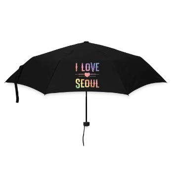 I Love Seoul - Regenschirm (klein) - Schwarz - Vorne