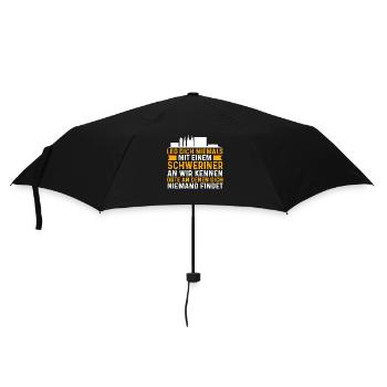 Leg Dich Niemals Mit Einem Schweriner An - Regenschirm (klein) - Schwarz - Vorne