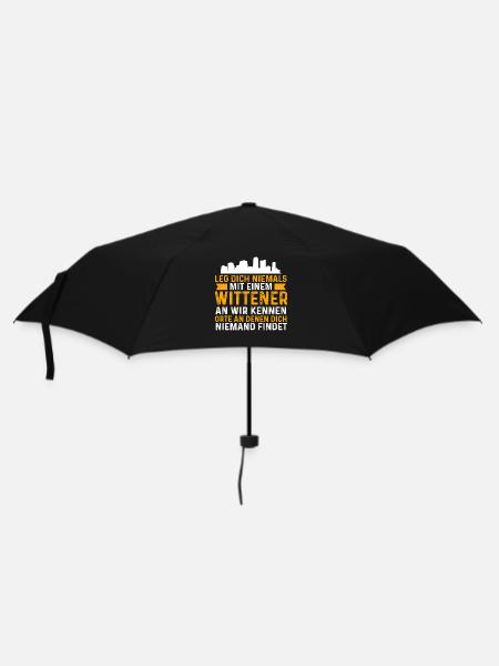 Leg Dich Niemals Mit Einem Wittener An - Regenschirm (klein) - Schwarz