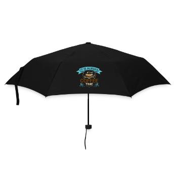 Es Ist Immer Kaffeezeit - Regenschirm (klein) - Schwarz - Vorne