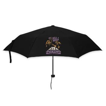 All I Need Is Boxing - Regenschirm (klein) - Schwarz - Vorne
