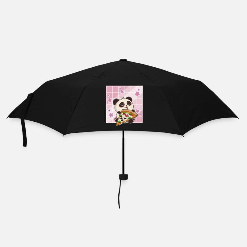 Cute Kawaii Panda Who Eats Pizza Anime Manga - Parapluie standard - noir