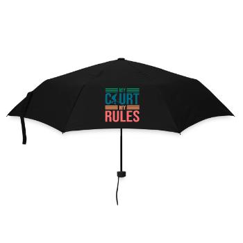 Cool Tennis Art My Court My Rules Racket Sport - Regenschirm (klein) - Schwarz - Vorne