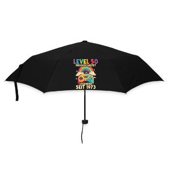 1973 Level 50 Jahre Gaming 50er 50 Geburtstag - Regenschirm (klein) - Schwarz - Vorne