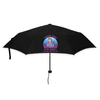 arbeiten Affe Büro Äffchen Spruch - Regenschirm (klein) - Schwarz - Vorne