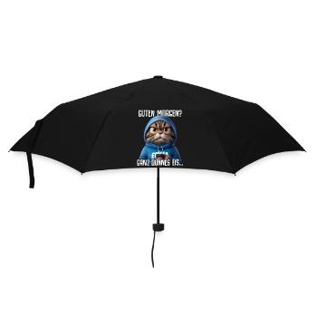 Guten Morgen ganz dünnes Eis Spruch Katze Kaffee - Parapluie standard - noir - Devant