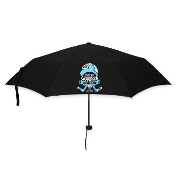 This is my grandson out there at the hockey hobby - Umbrella (small) - black - Front