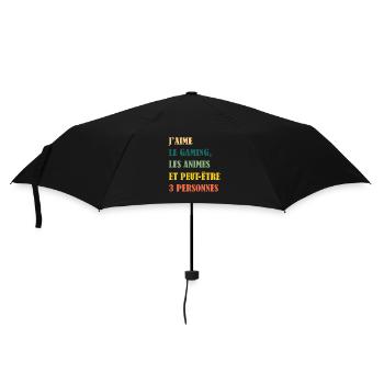 J'aime les animes et peut-etre 3 personnes - manga - Parapluie standard - noir - Devant