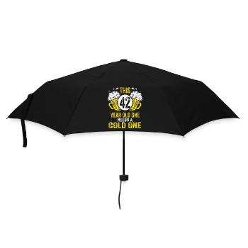 Hommes Bière Anniversaire Drôle 42 ans Amateur de bière - Parapluie standard - noir - Devant