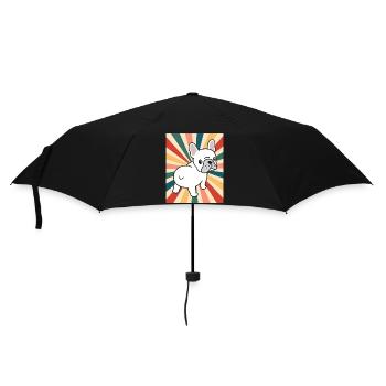 Cute French Bulldog Dog Breed 80s 90s Retro Style - Umbrella (small) - black - Front