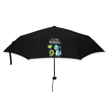 9th birthday dinosaur, dinosaur child, 9 years old - Umbrella (small) - black - Front