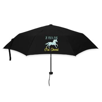 Je peux pas j'ai cheval florale poney equitation - Parapluie standard - noir - Devant
