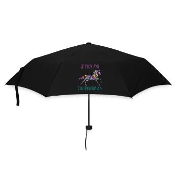 Je peux pas j'ai equitation florale poney cheval - Parapluie standard - noir - Devant