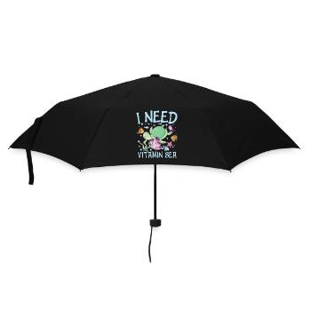 I Need Vitamin Sea für Schildkrötenliebhaber - Regenschirm (klein) - Schwarz - Vorne