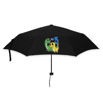 3 Jahre alt - 3. Geburtstag mit Tier Motiv - Regenschirm (klein) - Schwarz - Vorne