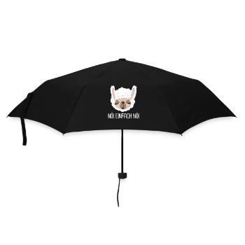 Nö, ich muss garnix - Lama - Spruch - Regenschirm (klein) - Schwarz - Vorne