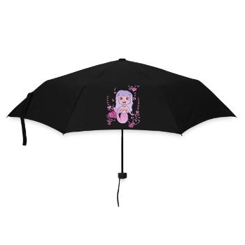 Meerjungfrau Herz Liebe - Regenschirm (klein) - Schwarz - Vorne