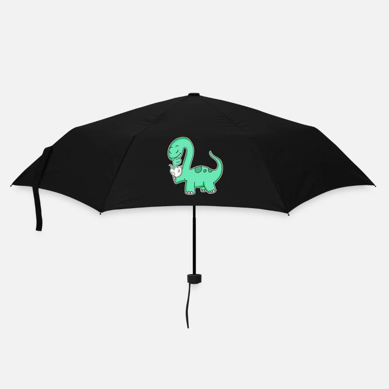 Dinosaure avec bébé dinosaure - Parapluie standard - noir