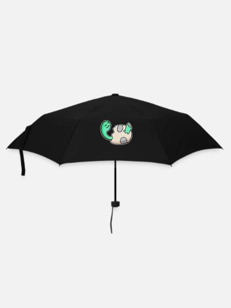 Dino Baby Motiv - Regenschirm (klein) - Schwarz