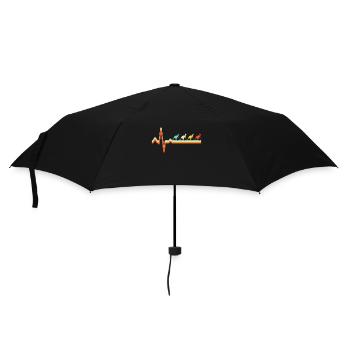 Kangourou Retro Heartbeat - Parapluie standard - noir - Devant