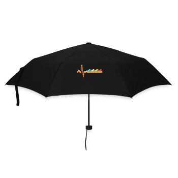 Nashorn Retro Herzschlag - Regenschirm (klein) - Schwarz - Vorne