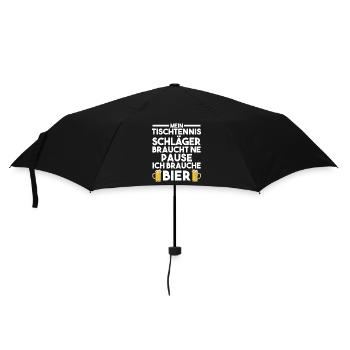 Tischtennisspieler Bier Tischtennis - Regenschirm (klein) - Schwarz - Vorne