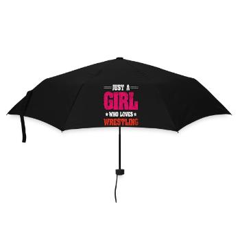 Nur ein Mädchen, das Wrestling liebt - Regenschirm (klein) - Schwarz - Vorne