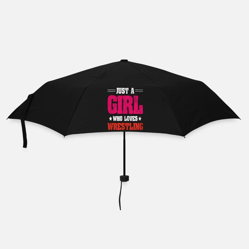 Nur ein Mädchen, das Wrestling liebt - Regenschirm (klein) - Schwarz