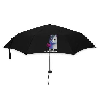 Katzen Sprüche Katzenmotiv Katzenliebhaber - Regenschirm (klein) - Schwarz - Vorne