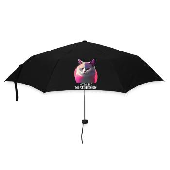 Katzen Sprüche Katzenmotiv Katzenliebhaber - Regenschirm (klein) - Schwarz - Vorne