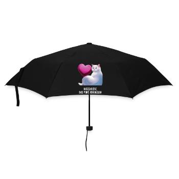 Katzen Sprüche Katzenmotiv Katzenliebhaber - Regenschirm (klein) - Schwarz - Vorne