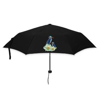 The elegant crane with flowers - Umbrella (small) - black - Front