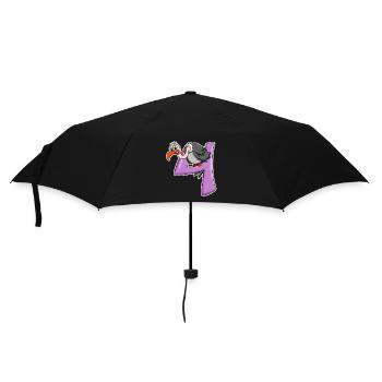 4 years old - 4th birthday with animal motif - Umbrella (small) - black - Front