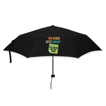 Wir Essen Jetzt Kinder - Regenschirm (klein) - Schwarz - Vorne