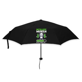 Muskeln Sport Fitness Gewichtheben Panda - Regenschirm (klein) - Schwarz - Vorne