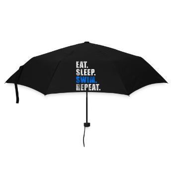 EAT SLEEP SWIM REPEAT Swimming Lifeguard Schwimmer - Regenschirm (klein) - Schwarz - Vorne