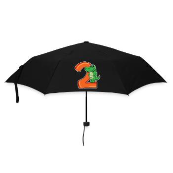 2 ans - 2ème anniversaire avec motif animal - Parapluie standard - noir - Devant