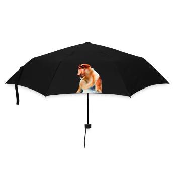 Der exotische Nasenaffe - Regenschirm (klein) - Schwarz - Vorne