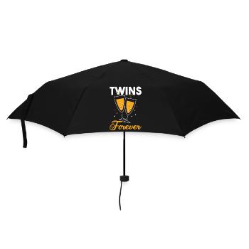 Twin siblings party with glass - Umbrella (small) - black - Front