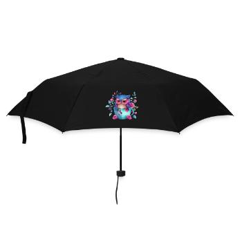 owl animal sweet wild bird zoo forest nature child - Umbrella (small) - black - Front