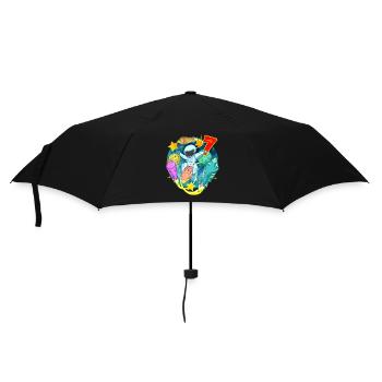 7 Jahre Geburtstag - Regenschirm (klein) - Schwarz - Vorne