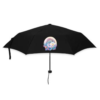 dolphin animal cute wild zoo sea ocean nature child - Umbrella (small) - black - Front