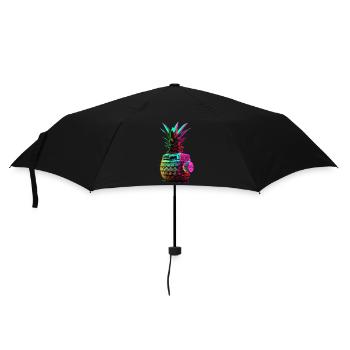 EDM Music Rave Festival Pineapple Techno - Umbrella (small) - black - Front