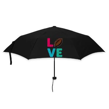 Love Football lustiges funny Design Tshirt - Regenschirm (klein) - Schwarz - Vorne