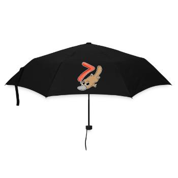 7 Jahre alt - 7. Geburtstag mit Tier Motiv - Regenschirm (klein) - Schwarz - Vorne