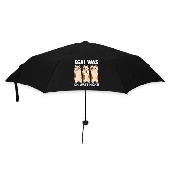 Egal was ich wars nicht Katze - Regenschirm (klein) - Schwarz - Vorne