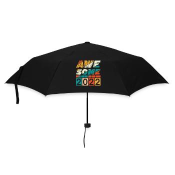 2022 Geboren Geburtstag Geburtsjahr Vintage - Regenschirm (klein) - Schwarz - Vorne