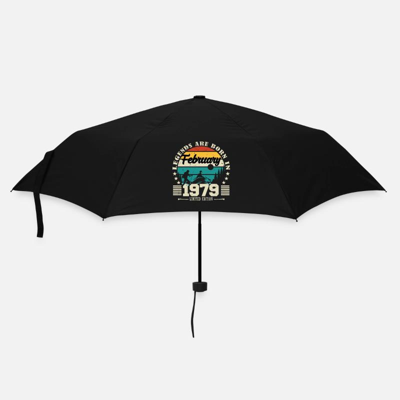 Februar 1979. Geburtstagsgeschenk Februar 1979. - Regenschirm (klein) - Schwarz