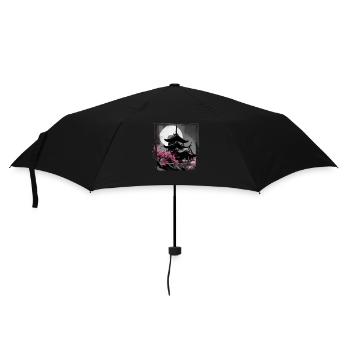 Vintage Japanese Sakura Cherry Blossom Temple - Umbrella (small) - black - Front